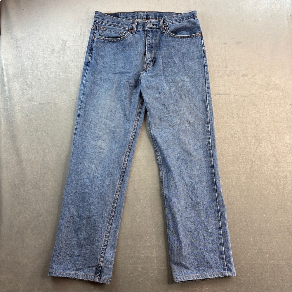 Levi's 516 Straight Fit Jeans Blue Denim Mens 34x32